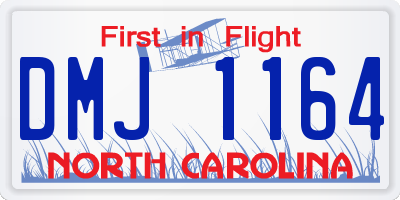 NC license plate DMJ1164