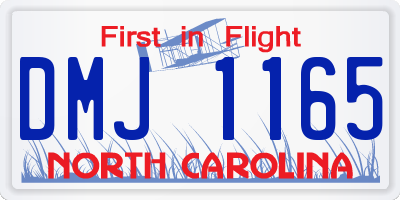 NC license plate DMJ1165