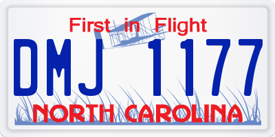 NC license plate DMJ1177
