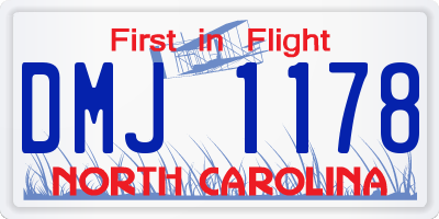NC license plate DMJ1178