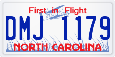 NC license plate DMJ1179