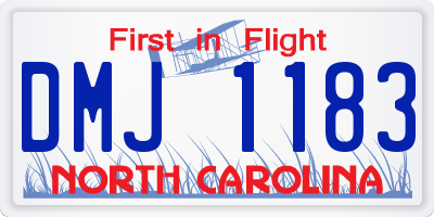 NC license plate DMJ1183