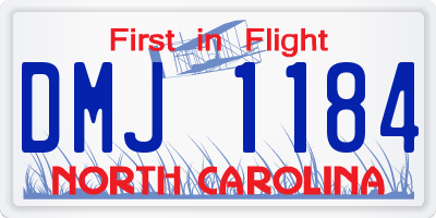 NC license plate DMJ1184