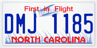 NC license plate DMJ1185