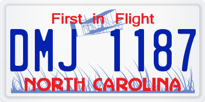 NC license plate DMJ1187