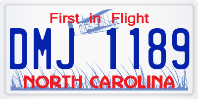 NC license plate DMJ1189