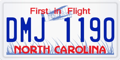 NC license plate DMJ1190
