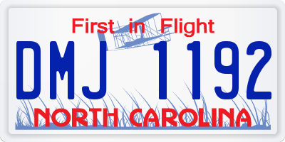 NC license plate DMJ1192