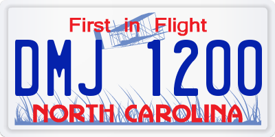 NC license plate DMJ1200