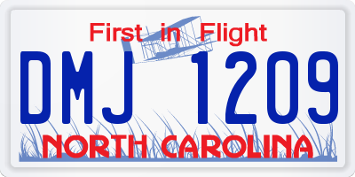 NC license plate DMJ1209