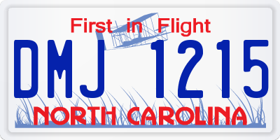 NC license plate DMJ1215