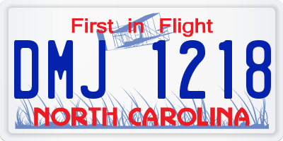 NC license plate DMJ1218