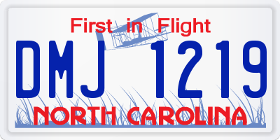 NC license plate DMJ1219