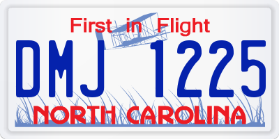 NC license plate DMJ1225