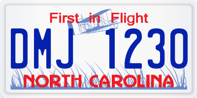 NC license plate DMJ1230