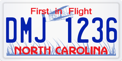 NC license plate DMJ1236