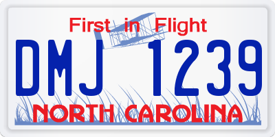 NC license plate DMJ1239