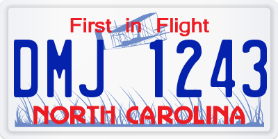 NC license plate DMJ1243