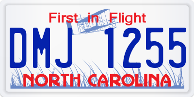 NC license plate DMJ1255
