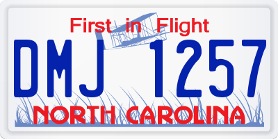 NC license plate DMJ1257