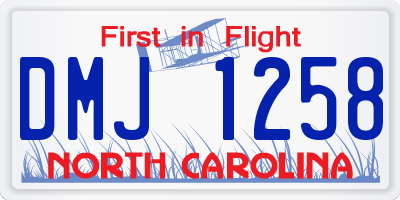NC license plate DMJ1258
