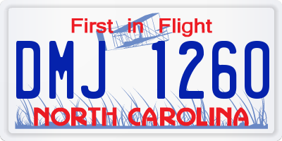 NC license plate DMJ1260