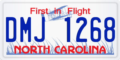 NC license plate DMJ1268