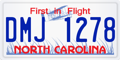 NC license plate DMJ1278