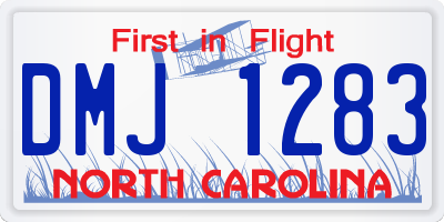 NC license plate DMJ1283