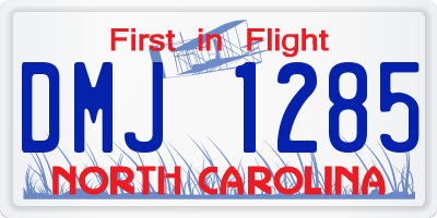 NC license plate DMJ1285