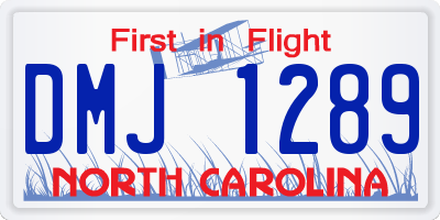 NC license plate DMJ1289