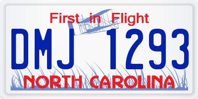 NC license plate DMJ1293