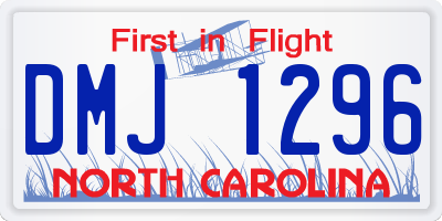 NC license plate DMJ1296