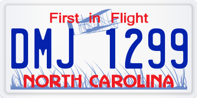 NC license plate DMJ1299