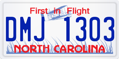 NC license plate DMJ1303