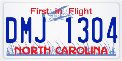 NC license plate DMJ1304