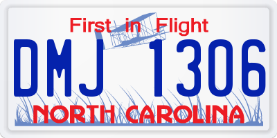 NC license plate DMJ1306