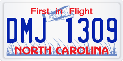 NC license plate DMJ1309