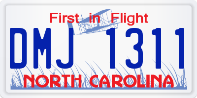 NC license plate DMJ1311
