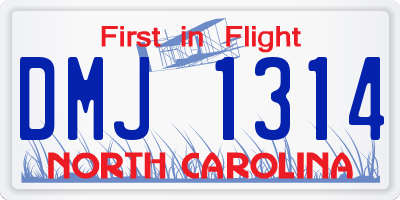 NC license plate DMJ1314