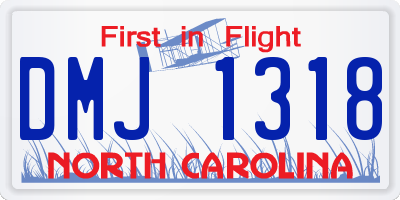 NC license plate DMJ1318