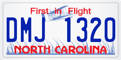 NC license plate DMJ1320