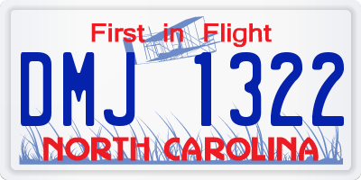 NC license plate DMJ1322