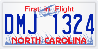 NC license plate DMJ1324