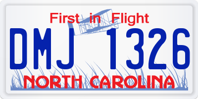 NC license plate DMJ1326
