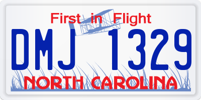 NC license plate DMJ1329