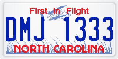 NC license plate DMJ1333