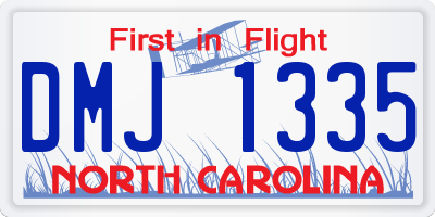 NC license plate DMJ1335