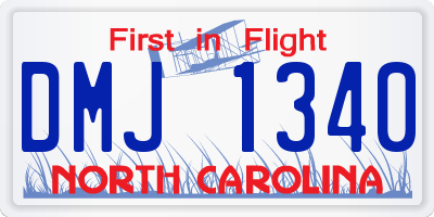 NC license plate DMJ1340