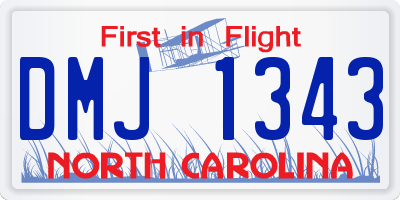 NC license plate DMJ1343